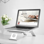 Silver Aluminum Laptop Stand