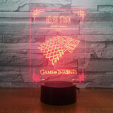 House Stark Game of Thrones Wolf Acrylic LED Lamp